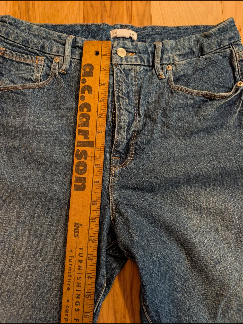 GOOD AMERICAN High Rise Straight Leg Jeans Women's Size 14 / 32